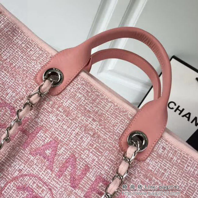 香奈兒CHANEL 2018早春度假系列最新火爆大號帆布沙灘包手提購物袋 DSC1297